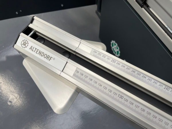 A closeup view of the Altendorf WA8 Sliding Table Saw