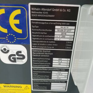 Used Altendorf WA80TE photo