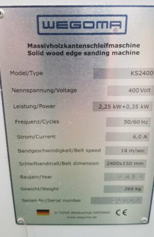 Used Wegoma KS 2400 thumbnail photo